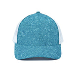 Ocean Blue Glitter Artwork Print (NOT Real Glitter) White Mesh Trucker Cap