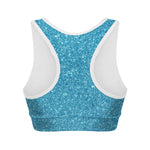 Ocean Blue Glitter Artwork Print (NOT Real Glitter) Women's Sports Bra