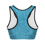 Ocean Blue Glitter Artwork Print (NOT Real Glitter) Women's Sports Bra