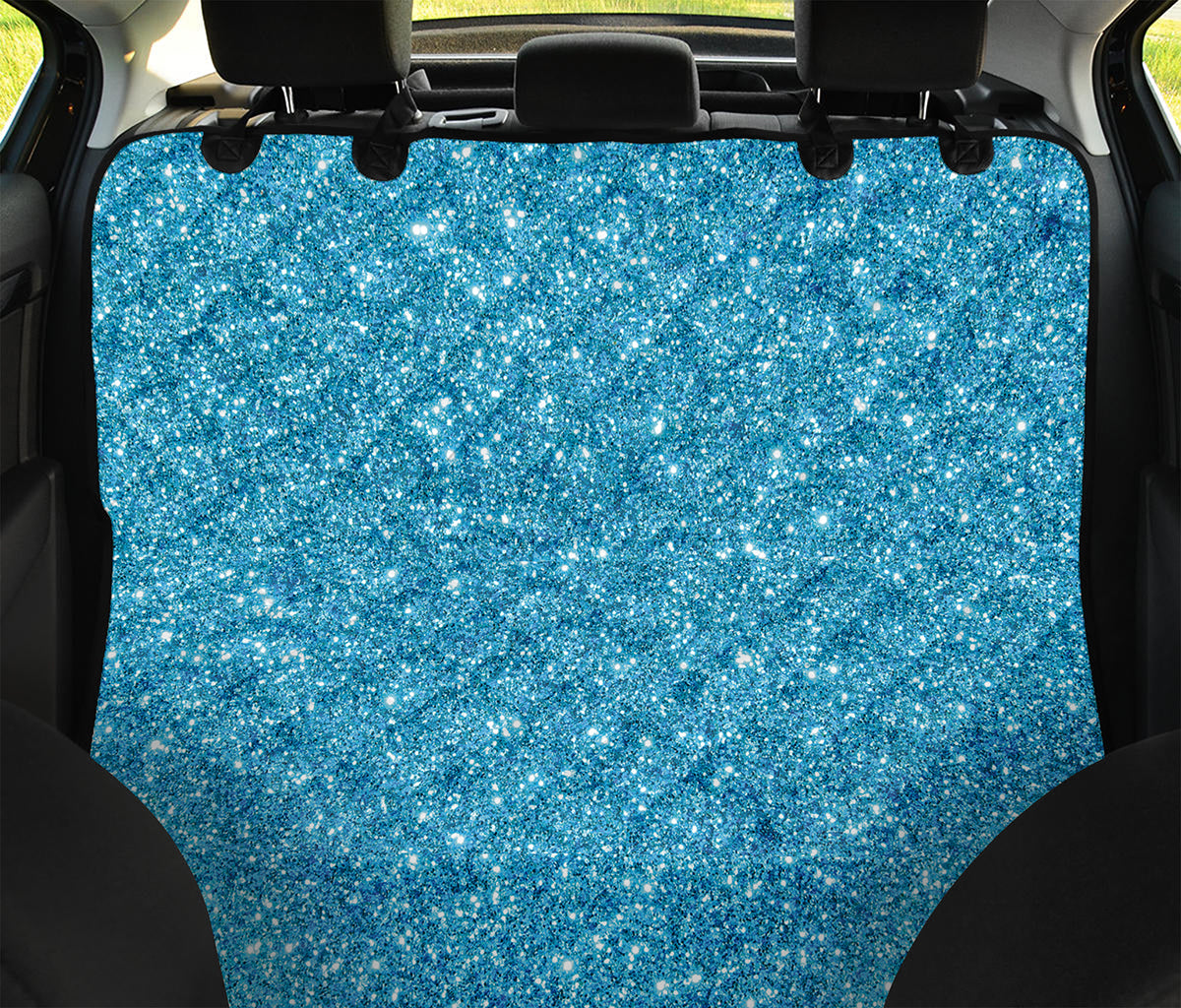 Ocean Blue (NOT Real) Glitter Print Pet Car Back Seat Cover