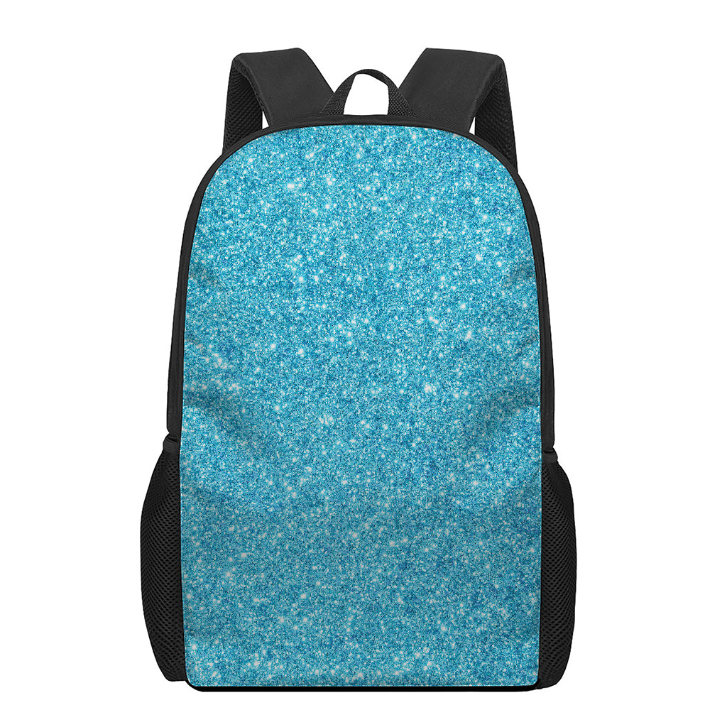 Ocean Blue (NOT Real) Glitter Print 17 Inch Backpack