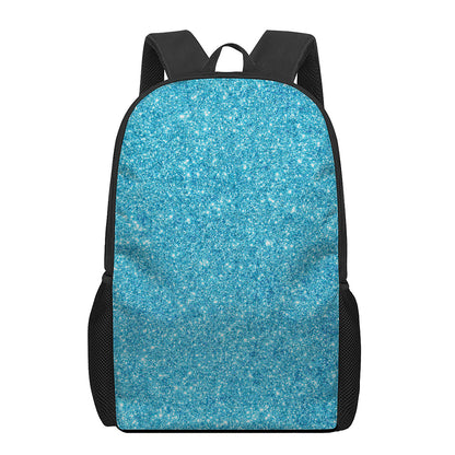Ocean Blue (NOT Real) Glitter Print 17 Inch Backpack
