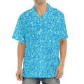 Ocean Blue (NOT Real) Glitter Print Aloha Shirt