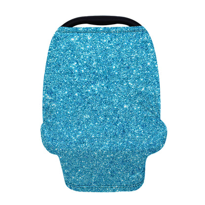 Ocean Blue (NOT Real) Glitter Print Baby Seat Cover