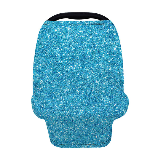 Ocean Blue (NOT Real) Glitter Print Baby Seat Cover