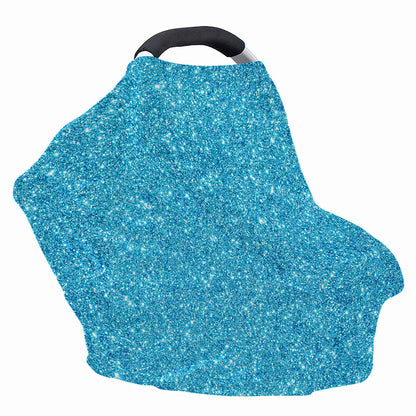 Ocean Blue (NOT Real) Glitter Print Baby Seat Cover