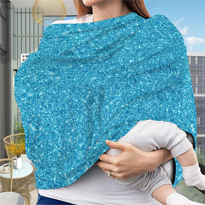 Ocean Blue (NOT Real) Glitter Print Baby Seat Cover