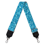 Ocean Blue (NOT Real) Glitter Print Bag Strap