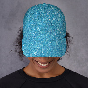 Ocean Blue (NOT Real) Glitter Print Baseball Cap