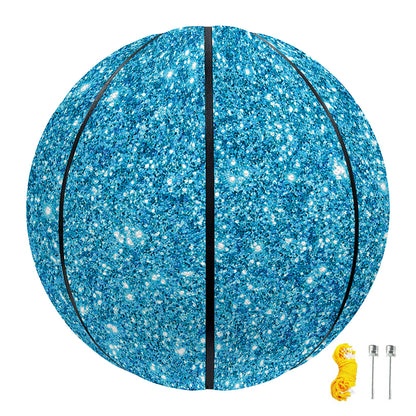 Ocean Blue (NOT Real) Glitter Print Basketball