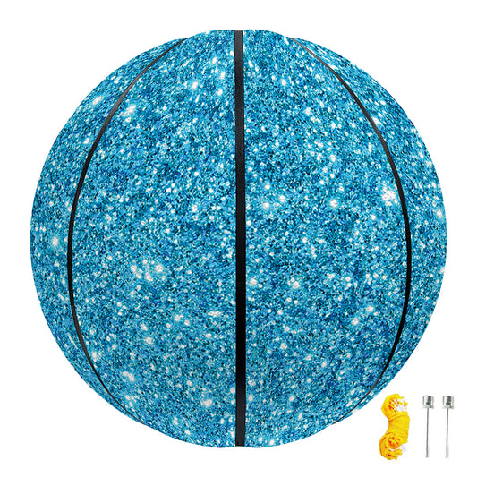 Ocean Blue (NOT Real) Glitter Print Basketball
