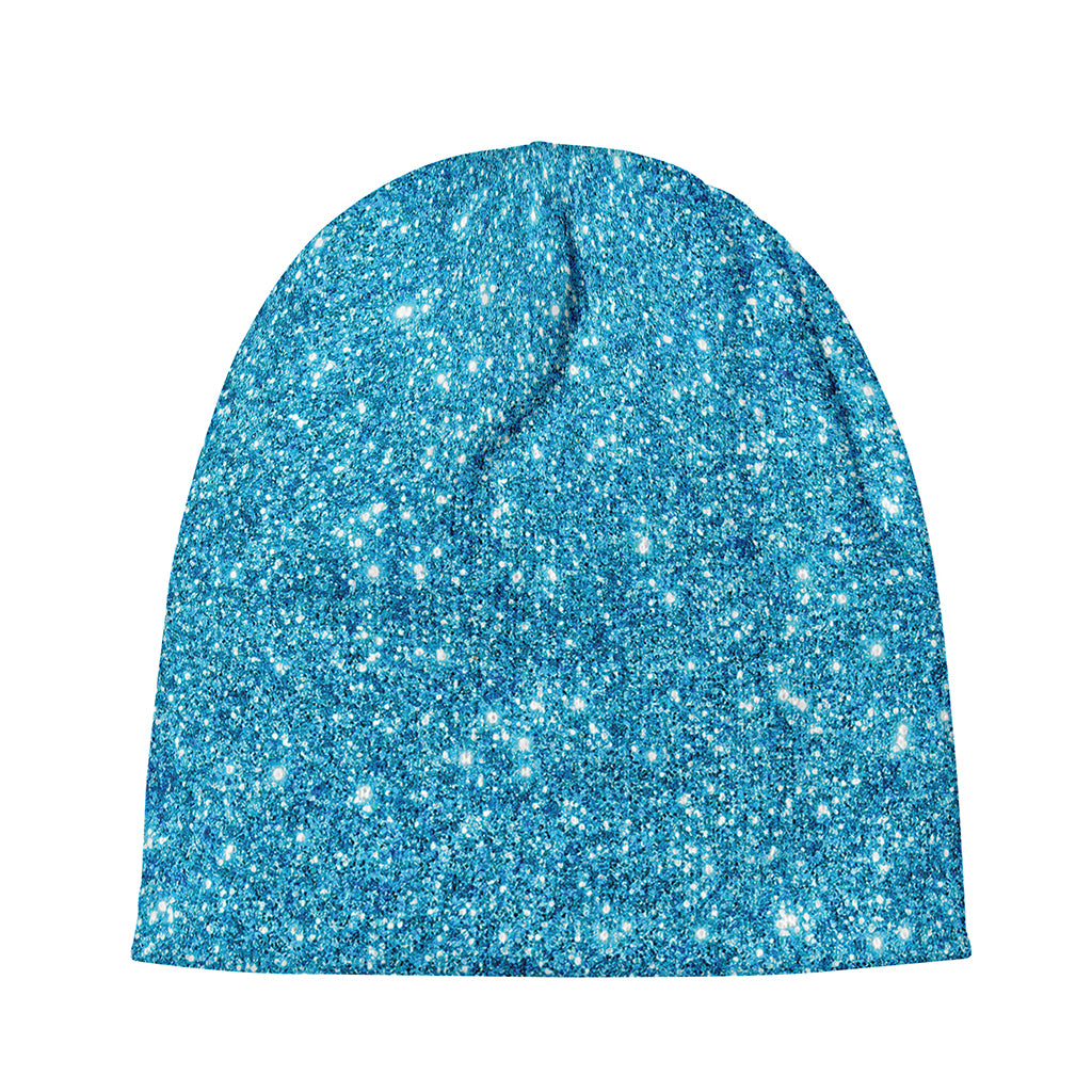 Ocean Blue (NOT Real) Glitter Print Beanie