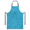 Ocean Blue (NOT Real) Glitter Print Bib Apron With Pocket