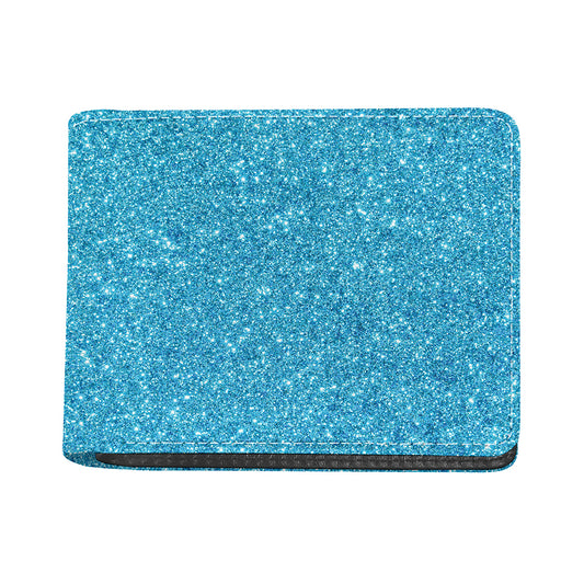 Ocean Blue (NOT Real) Glitter Print Bifold Wallet