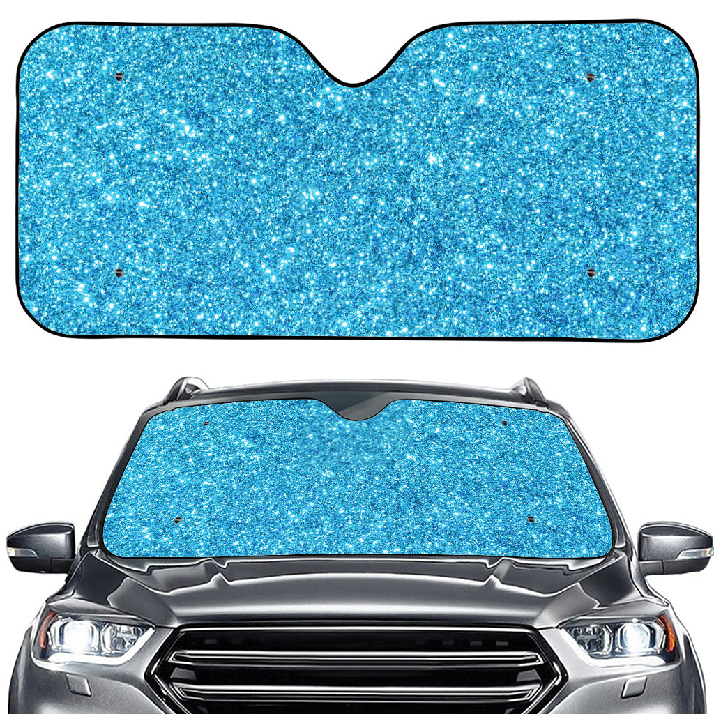 Ocean Blue (NOT Real) Glitter Print Car Windshield Sun Shade