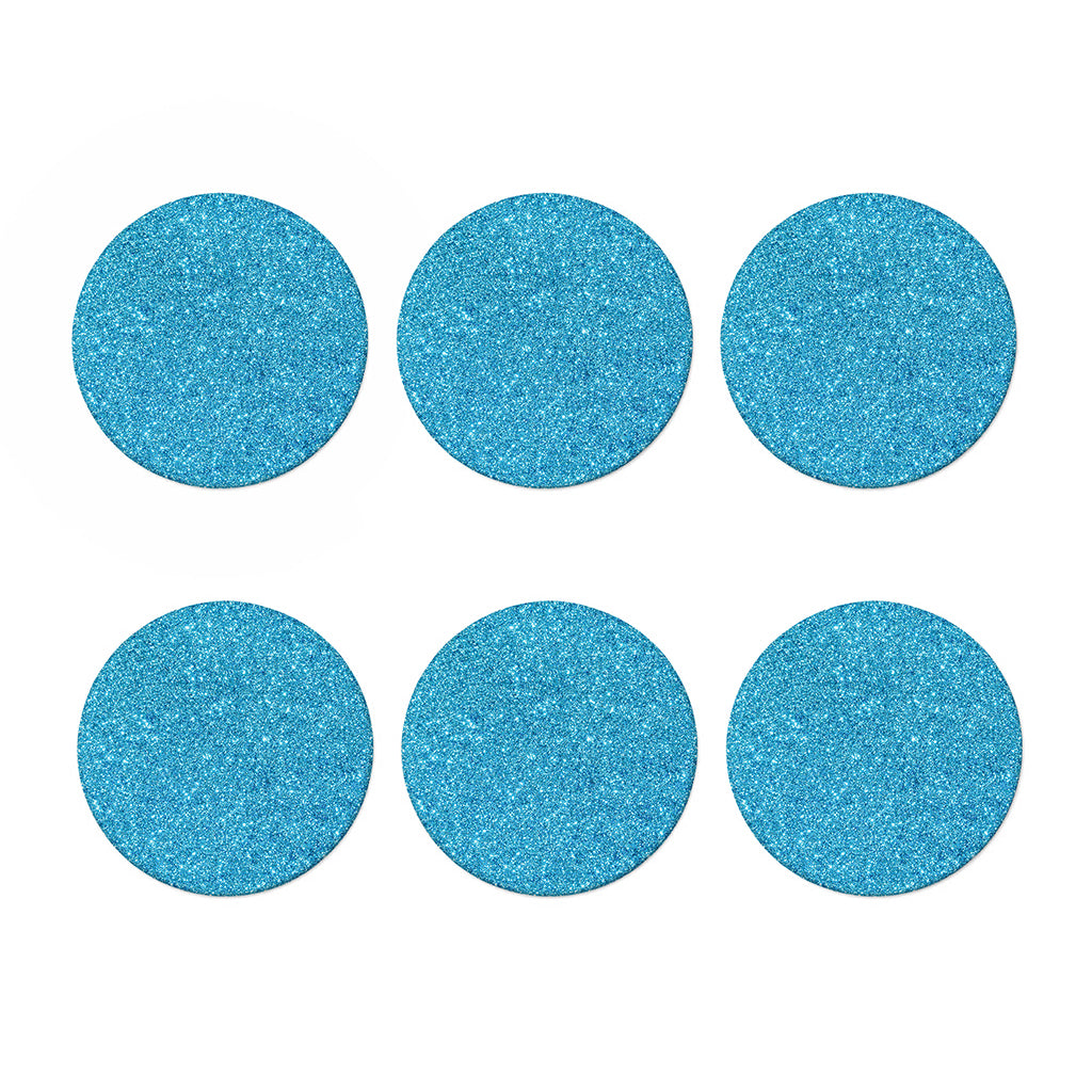 Ocean Blue (NOT Real) Glitter Print Coaster Set