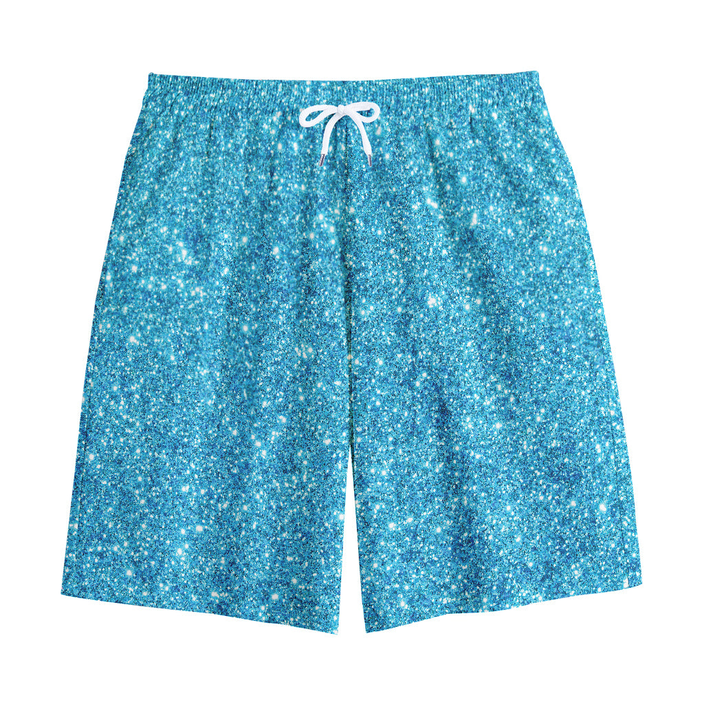 Ocean Blue (NOT Real) Glitter Print Cotton Shorts