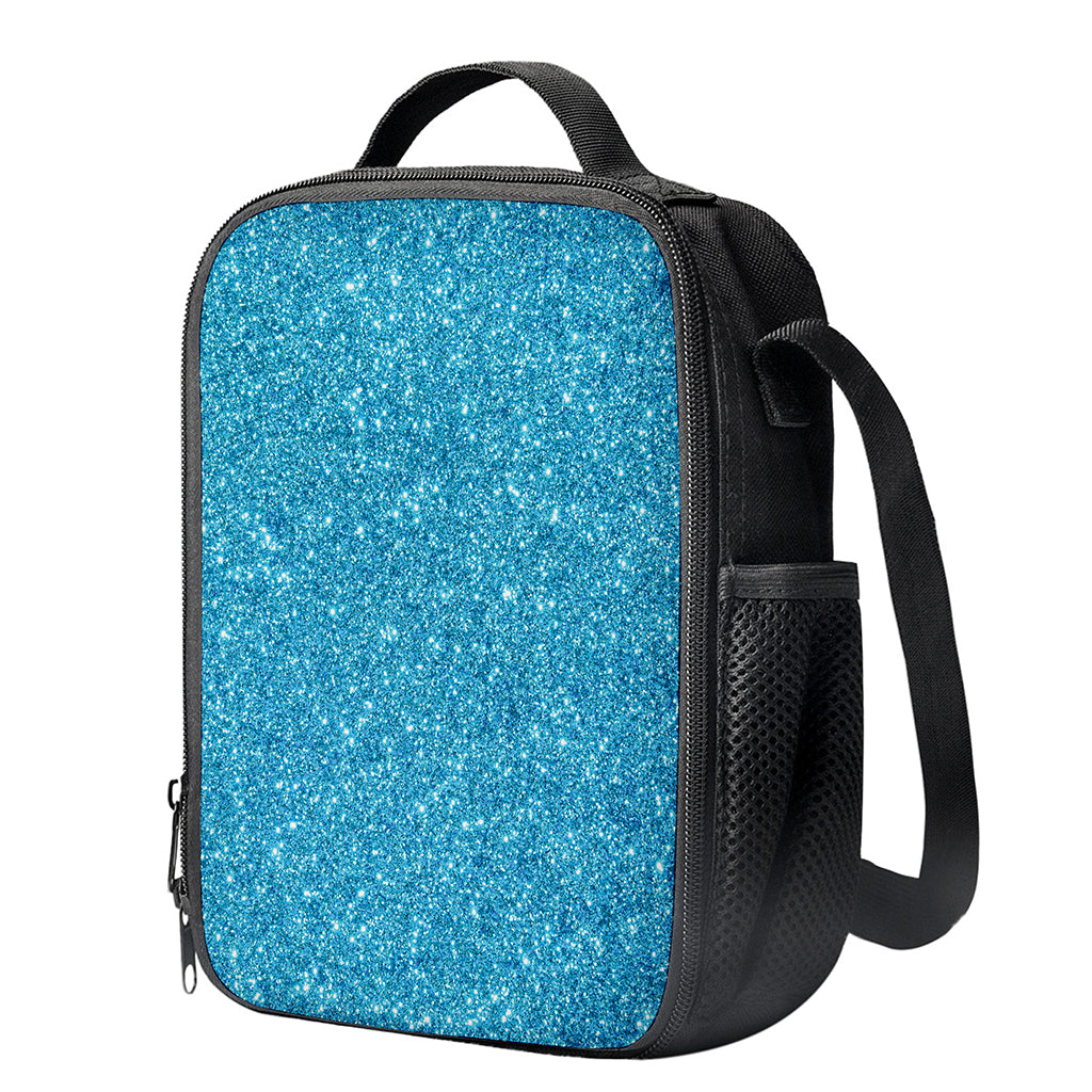 Ocean Blue (NOT Real) Glitter Print Crossbody Lunch Bag