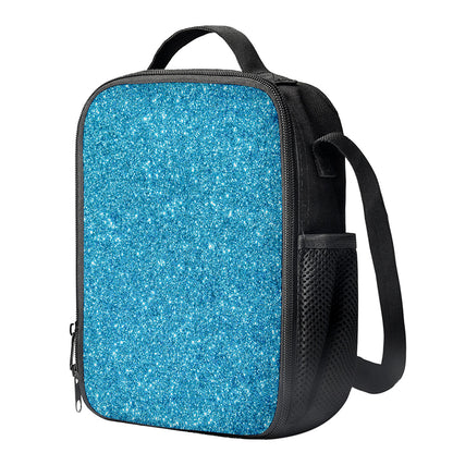 Ocean Blue (NOT Real) Glitter Print Crossbody Lunch Bag