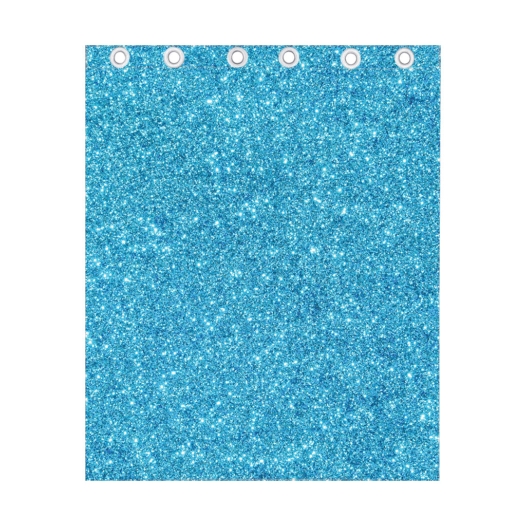 Ocean Blue (NOT Real) Glitter Print Curtain