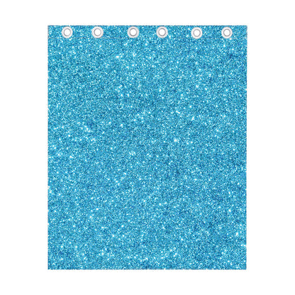 Ocean Blue (NOT Real) Glitter Print Curtain