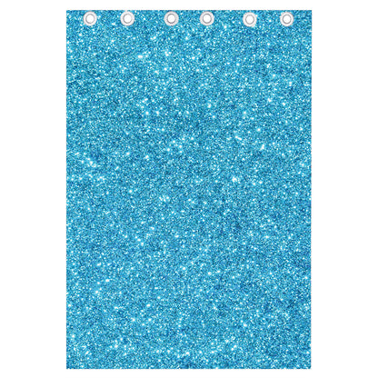 Ocean Blue (NOT Real) Glitter Print Curtain