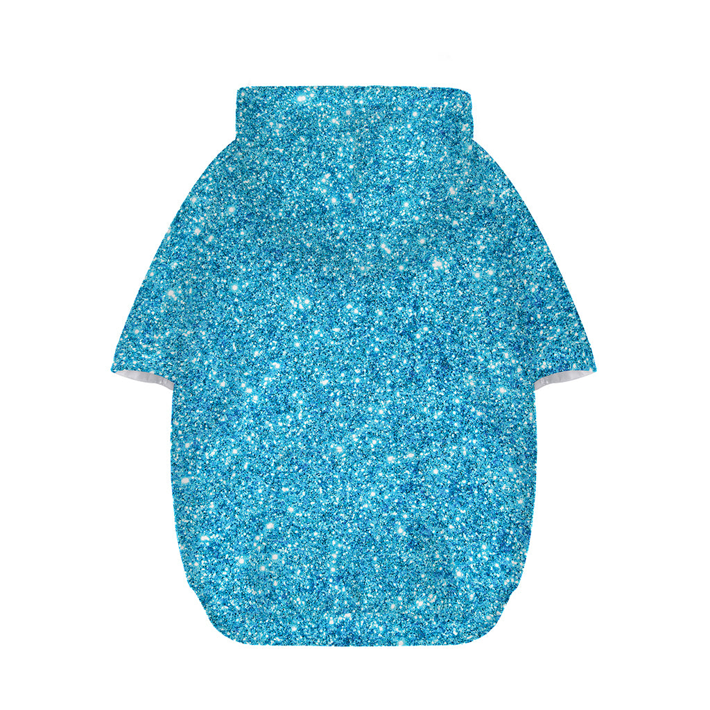 Ocean Blue (NOT Real) Glitter Print Dog Zip Up Hoodie