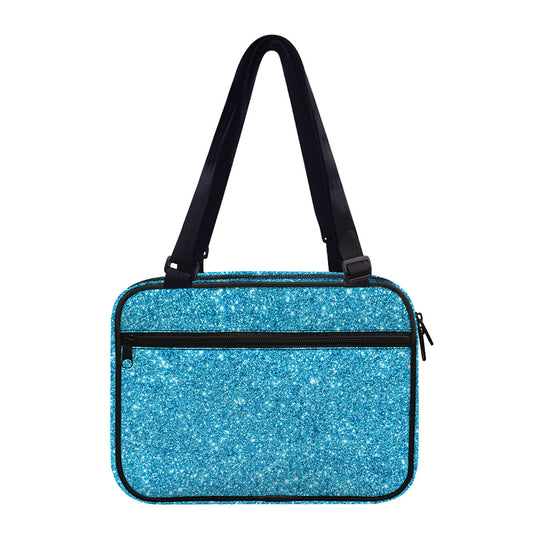 Ocean Blue (NOT Real) Glitter Print Double Strap Bible Bag