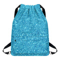 Ocean Blue (NOT Real) Glitter Print Drawstring Backpack