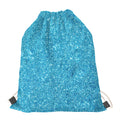 Ocean Blue (NOT Real) Glitter Print Drawstring Bag