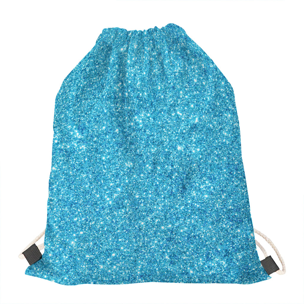 Ocean Blue (NOT Real) Glitter Print Drawstring Bag