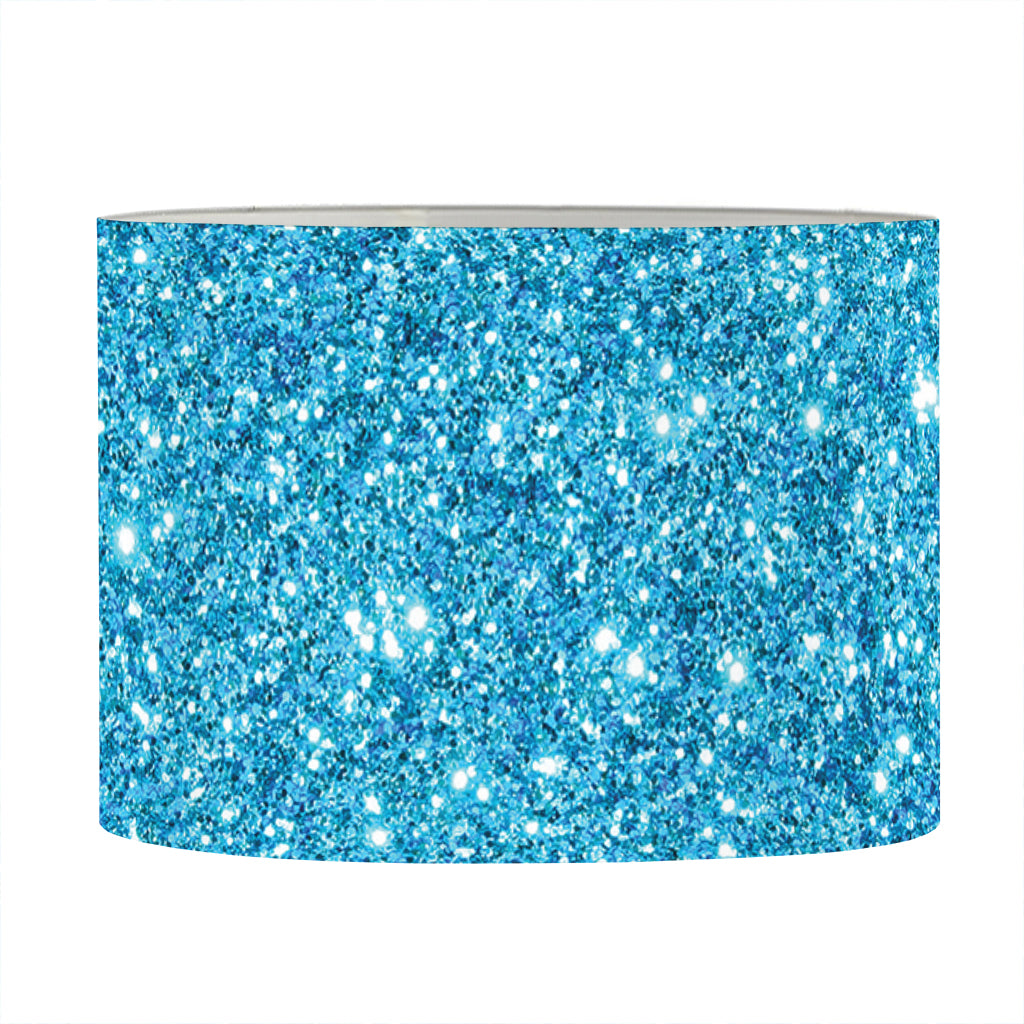 Ocean Blue (NOT Real) Glitter Print Drum Lamp Shade