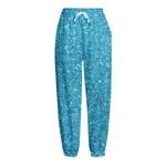 Ocean Blue (NOT Real) Glitter Print Fleece Lined Knit Pants