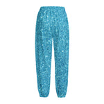 Ocean Blue (NOT Real) Glitter Print Fleece Lined Knit Pants