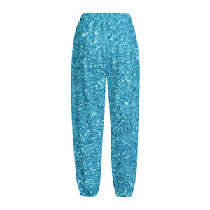 Ocean Blue (NOT Real) Glitter Print Fleece Lined Knit Pants