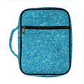 Ocean Blue (NOT Real) Glitter Print Front Pocket Bible Bag
