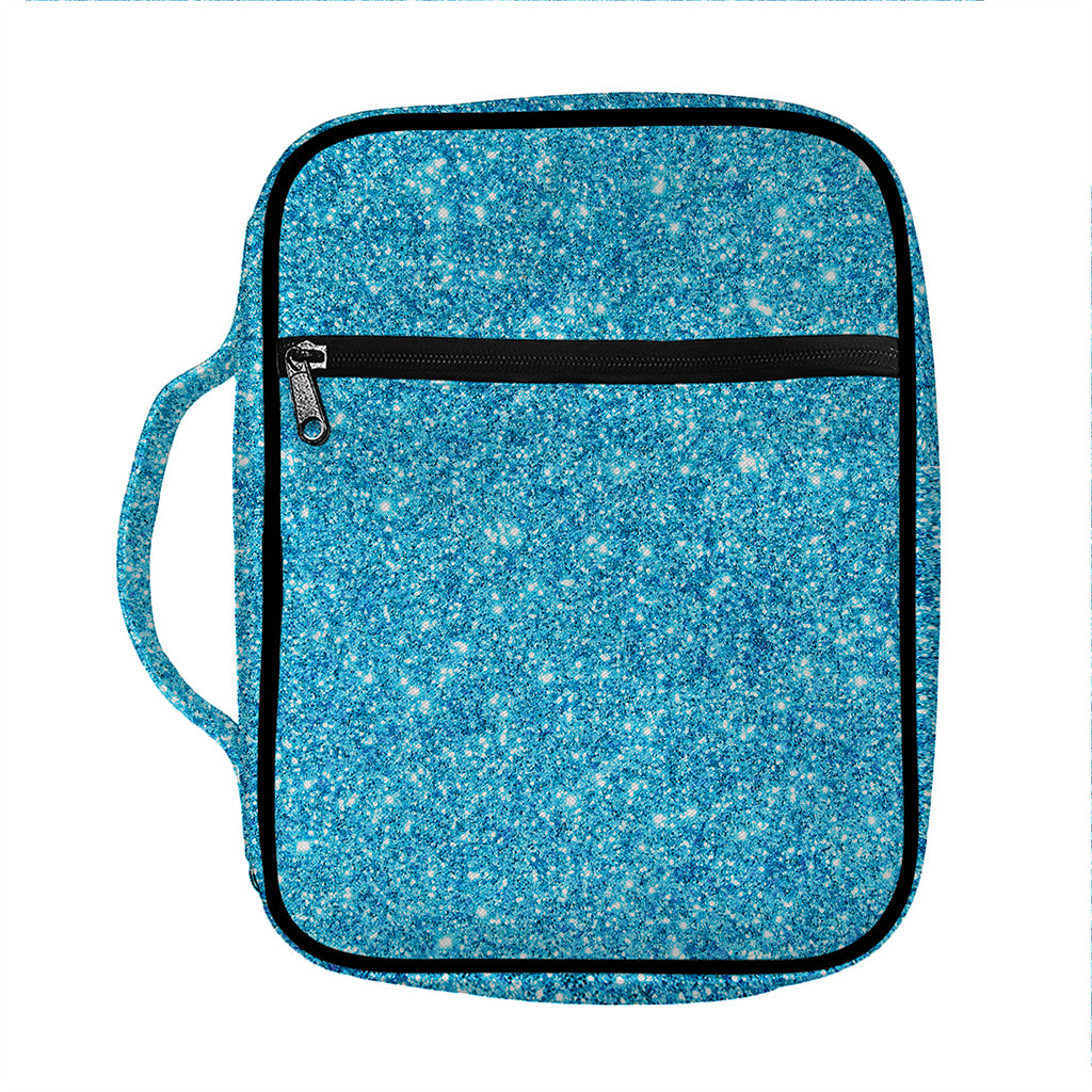 Ocean Blue (NOT Real) Glitter Print Front Pocket Bible Bag