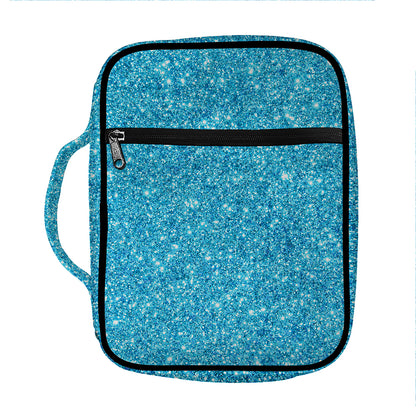Ocean Blue (NOT Real) Glitter Print Front Pocket Bible Bag