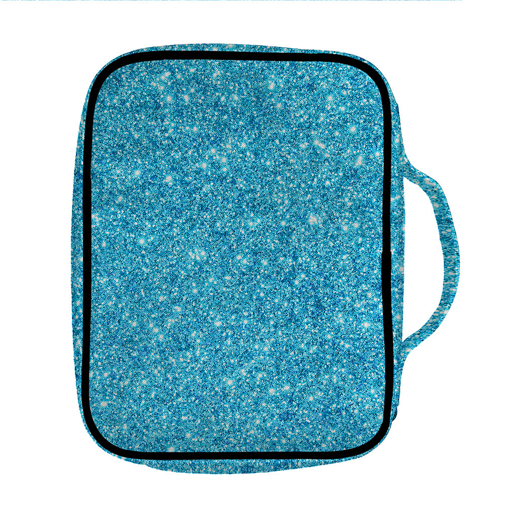 Ocean Blue (NOT Real) Glitter Print Front Pocket Bible Bag