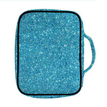 Ocean Blue (NOT Real) Glitter Print Front Pocket Bible Bag