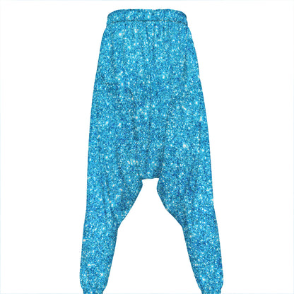 Ocean Blue (NOT Real) Glitter Print Hammer Pants