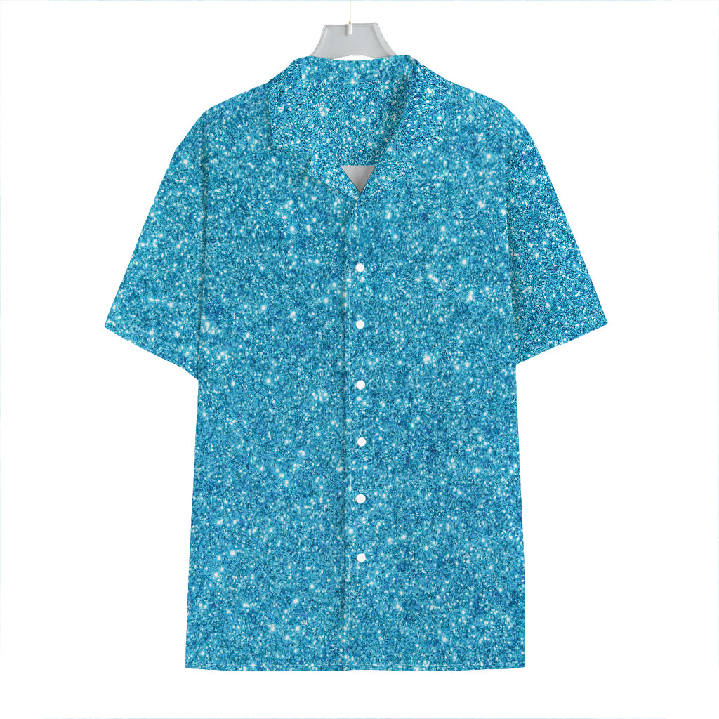 Ocean Blue (NOT Real) Glitter Print Hawaiian Shirt