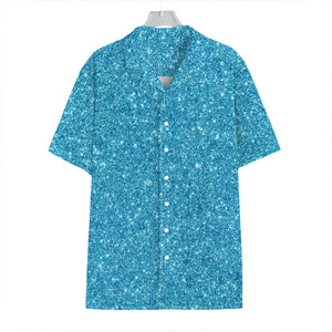 Ocean Blue (NOT Real) Glitter Print Hawaiian Shirt