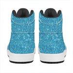 Ocean Blue (NOT Real) Glitter Print High Top Leather Sneakers