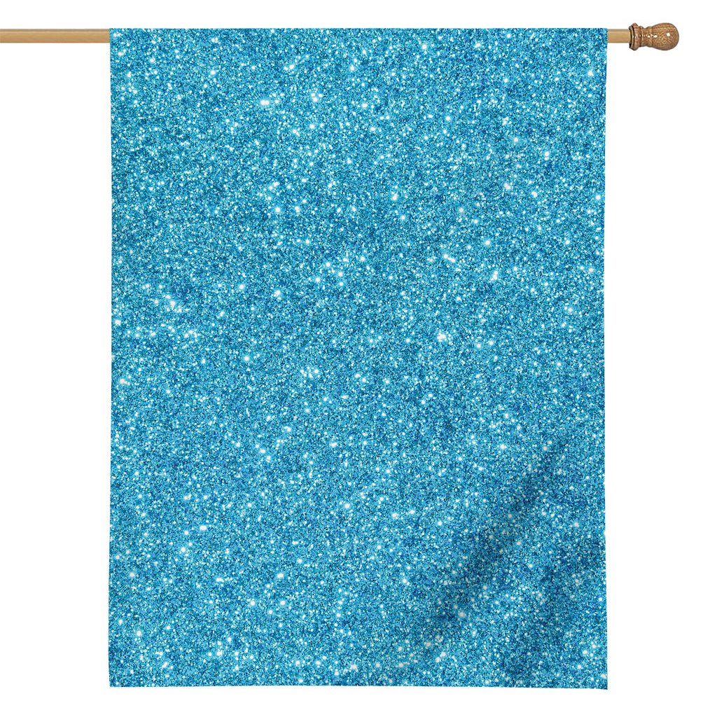 Ocean Blue (NOT Real) Glitter Print House Flag