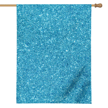 Ocean Blue (NOT Real) Glitter Print House Flag