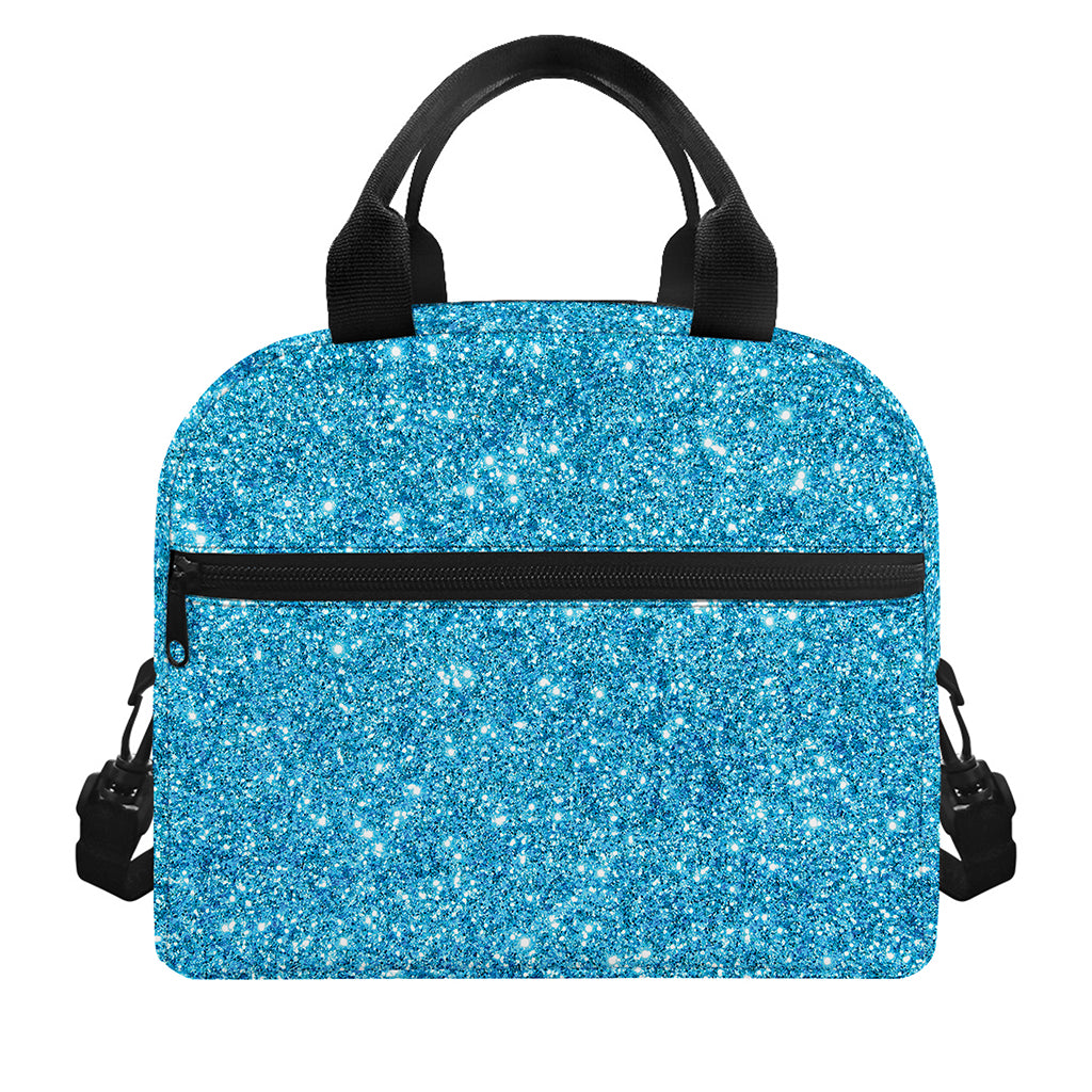 Ocean Blue (NOT Real) Glitter Print Insulated Lunch Bag