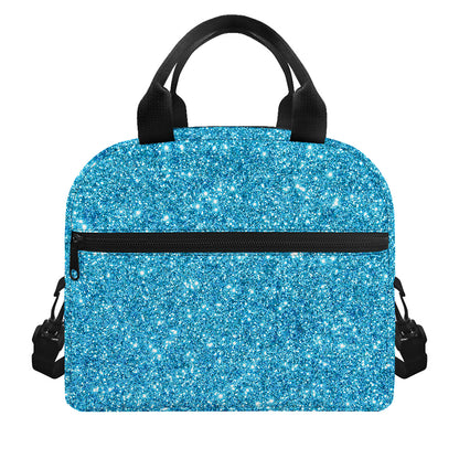 Ocean Blue (NOT Real) Glitter Print Insulated Lunch Bag