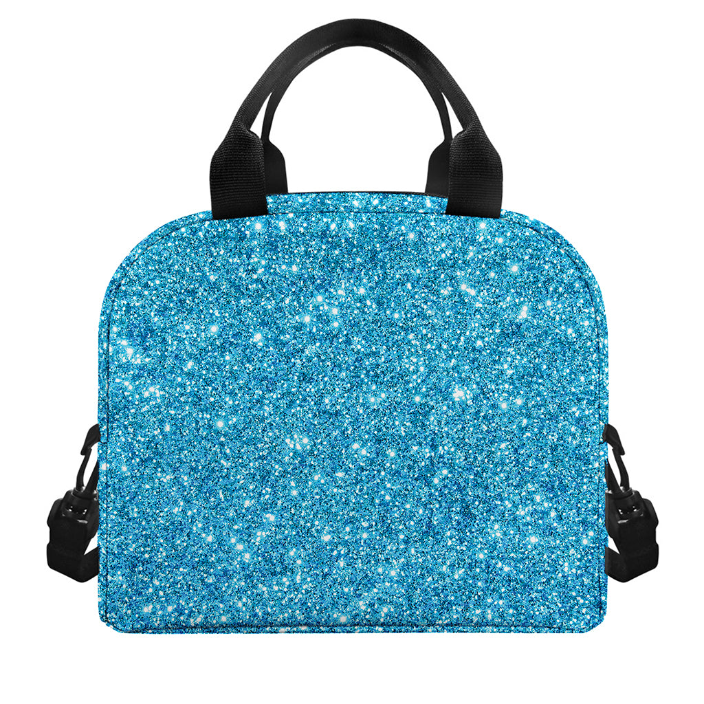 Ocean Blue (NOT Real) Glitter Print Insulated Lunch Bag
