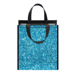 Ocean Blue (NOT Real) Glitter Print Insulated Lunch Tote